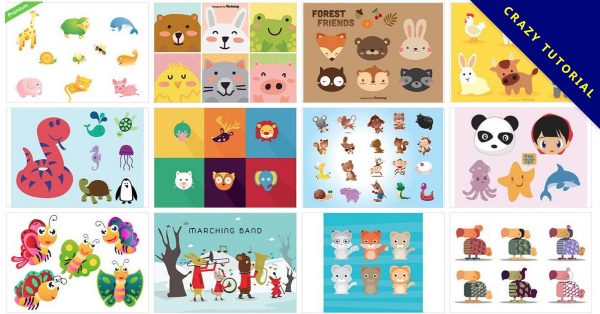 【動物圖庫】75套 Illustrator‎ 可愛卡通動物AI檔免費下載