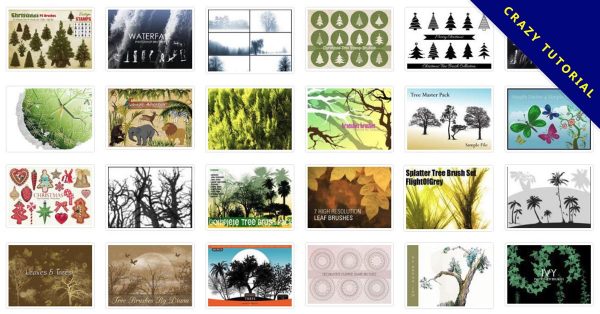【樹筆刷】35套PHOTOSHOP 樹木筆刷，好用樹平面筆刷素材