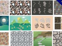 【石頭圖案】38套illustrator 石頭紋路圖案向量圖下載
