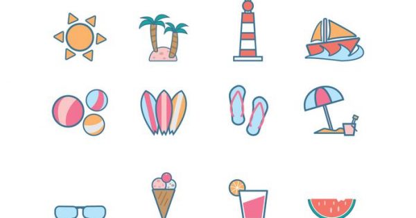 【海灘桌布】32套 Illustrator 沙灘素材下載，海灘背景推薦款