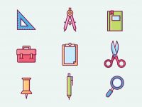 【文具素材】38套 Illustrator 文具圖片下載，文具插圖推薦款