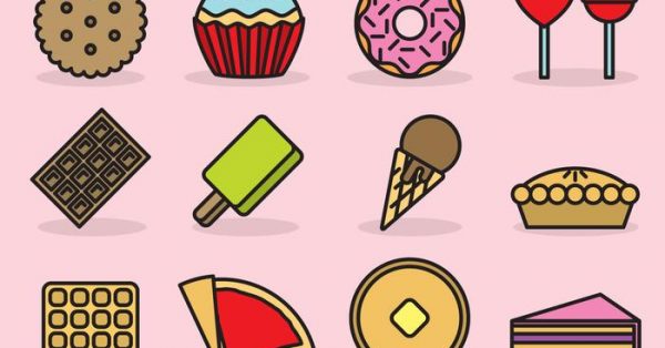 【甜點插畫】33套 Illustrator 甜點插圖下載，甜點logo推薦款