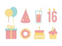 【生日蛋糕圖卡】40套 Illustrator 生日蛋糕q版圖下載，可愛生日蛋糕推薦款
