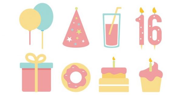【生日蛋糕圖卡】40套 Illustrator 生日蛋糕q版圖下載，可愛生日蛋糕推薦款