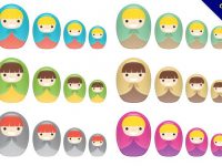 【娃娃圖案】35套 Illustrator 娃娃卡通圖下載，娃娃圖庫推薦款