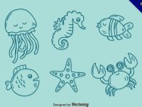 【海馬圖案】36套 Illustrator 海馬素材下載，海馬圖片推薦款