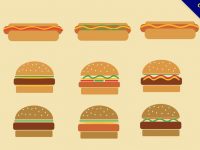 【漢堡圖案】35套 Illustrator 漢堡插圖下載，漢堡圖片推薦款