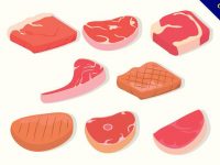 【牛排圖片】32套 Illustrator 牛排圖案下載，牛排素材推薦款