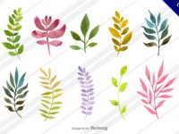 【葉子圖案】34套 Illustrator 葉子剪影下載，葉子手繪推薦款