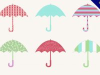 【雨傘圖案】32套 Illustrator 雨傘符號下載，雨傘插畫推薦款