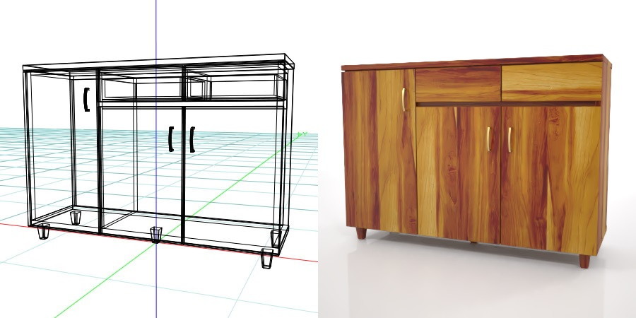 cabinet_0013w-horz 【家具模組】3DMAX精選18款家具模組下載,家具模型免費推薦款