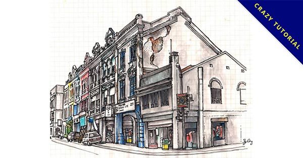 【街景速寫】32張細緻的風景速寫素描作品欣賞推薦