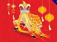【舞龍舞獅卡通】20款LINE可用的卡通舞龍舞獅貼圖下載
