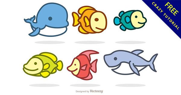 【魚卡通】乾貨推薦：19套可愛的卡通魚圖案下載