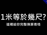 1米等於幾尺?，這裡提供完整換算表格