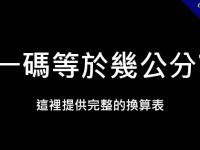 一碼等於幾公分?  這裡給你完整換算表