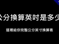 公分換算英吋是多少?  這裡給你完整公分英寸換算表