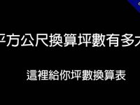 平方公尺換算坪數有多大?  這裡給你坪數換算表