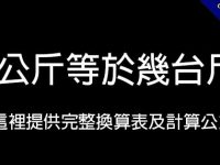 一公斤等於幾台斤?  這裡提供完整換算表及計算公式
