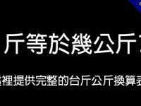一斤幾公斤?   這裡提供完整的台斤公斤換算表