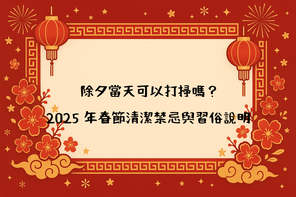除夕當天可以打掃嗎？2026 年春節清潔禁忌與習俗說明