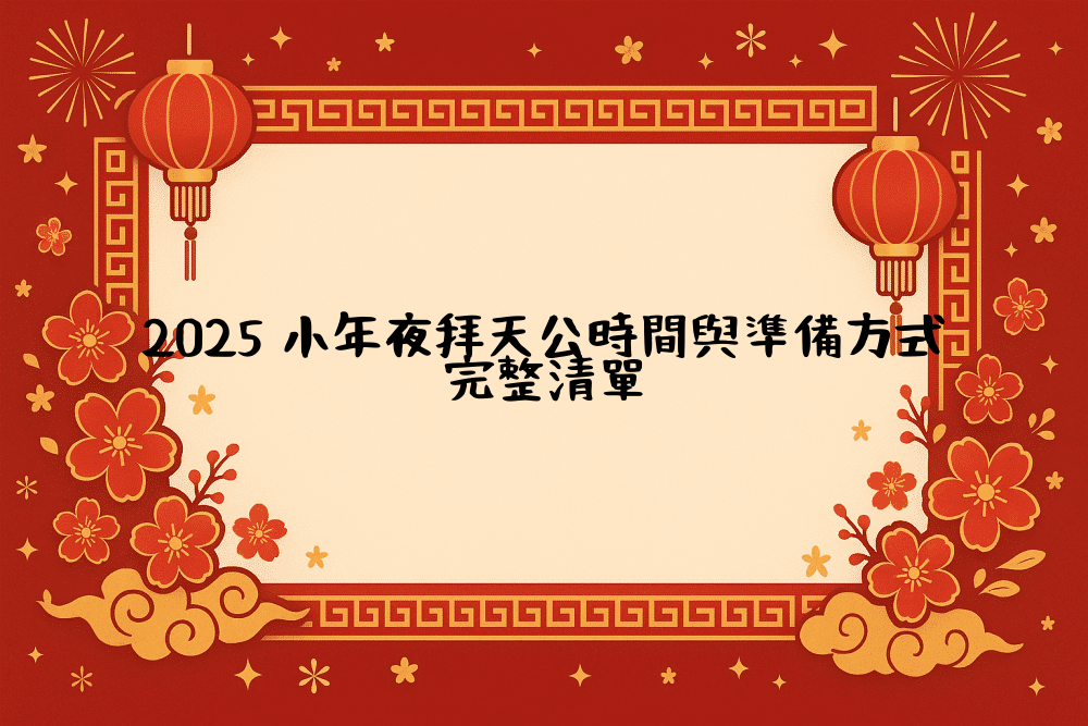 2026 小年夜拜天公時間與準備方式完整清單