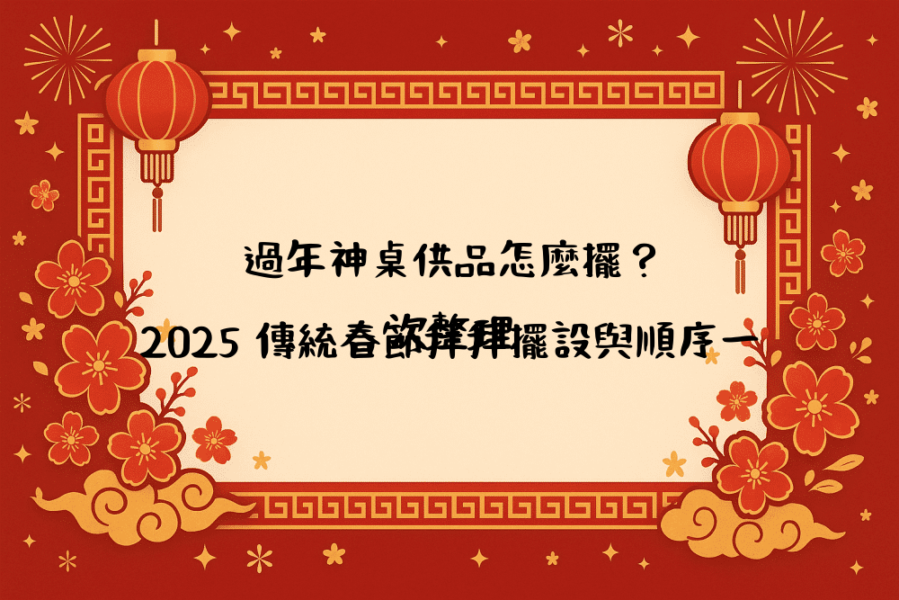 過年神桌供品怎麼擺？2026 傳統春節拜拜擺設與順序一次整理