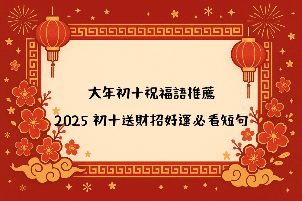 大年初十祝福語推薦｜2026 初十送財招好運必看短句