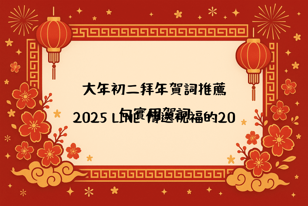 大年初二拜年賀詞推薦｜2026 LINE 傳送祝福的20句實用賀詞