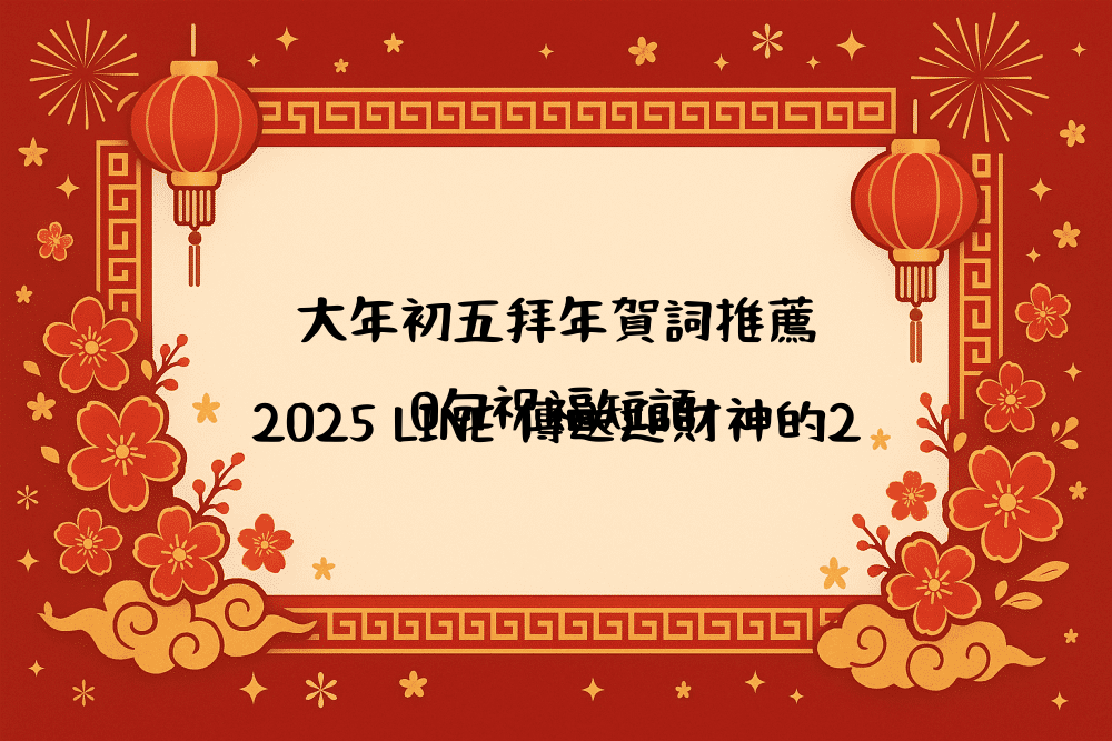 大年初五拜年賀詞推薦｜2026 LINE 傳送迎財神的20句祝福短語