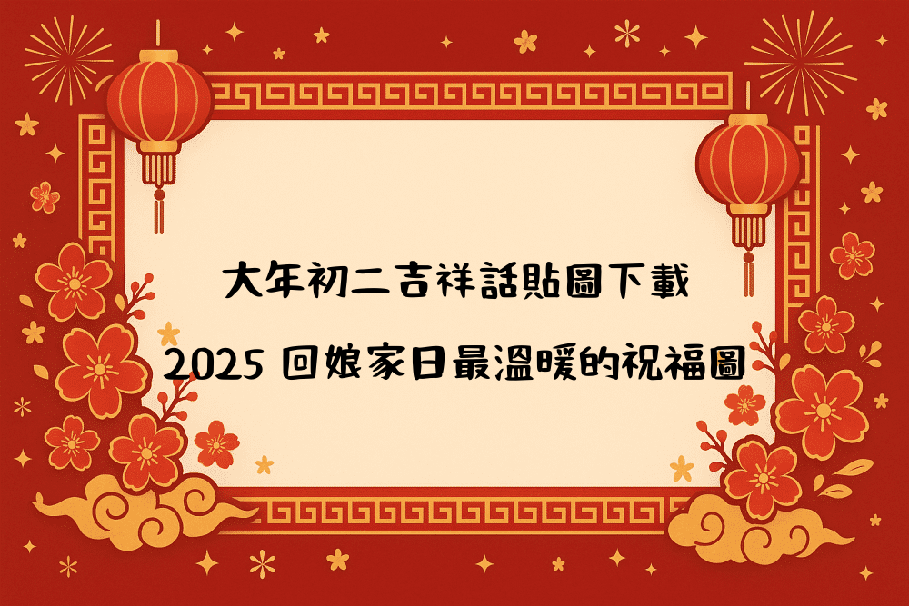 大年初二吉祥話貼圖下載｜2026 回娘家日最溫暖的祝福圖