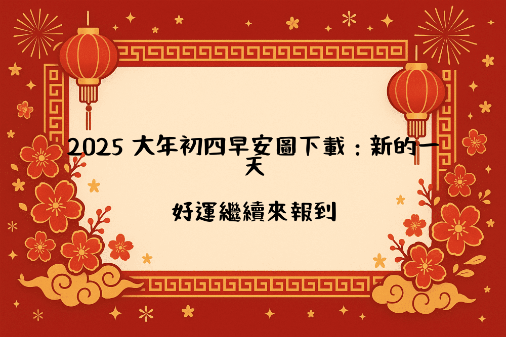 2026 大年初四早安圖下載：新的一天，好運繼續來報到