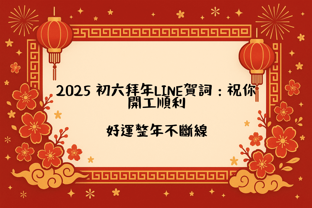 2026 初六拜年LINE賀詞：祝你開工順利，好運整年不斷線