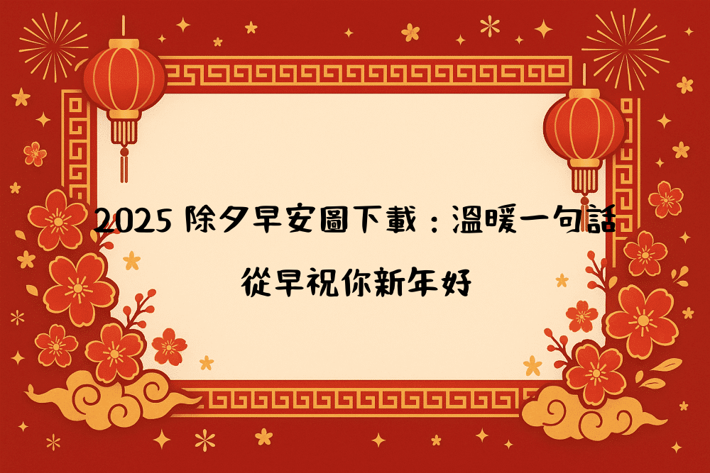 2026 除夕早安圖下載：溫暖一句話，從早祝你新年好