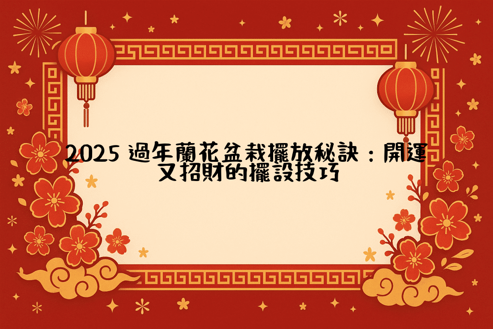 2026 過年蘭花盆栽擺放秘訣：開運又招財的擺設技巧