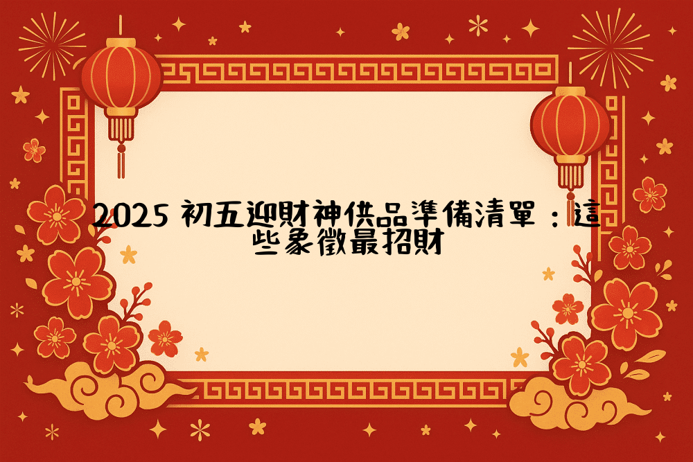 2026 初五迎財神供品準備清單：這些象徵最招財