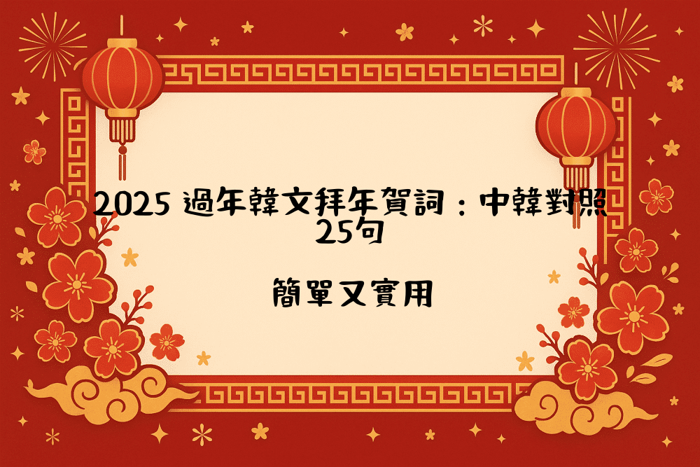 2026 過年韓文拜年賀詞：中韓對照25句，簡單又實用