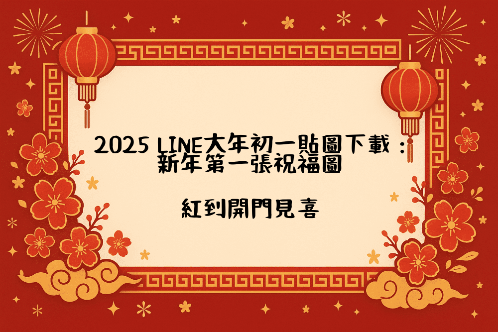 2026 LINE大年初一貼圖下載：新年第一張祝福圖，紅到開門見喜