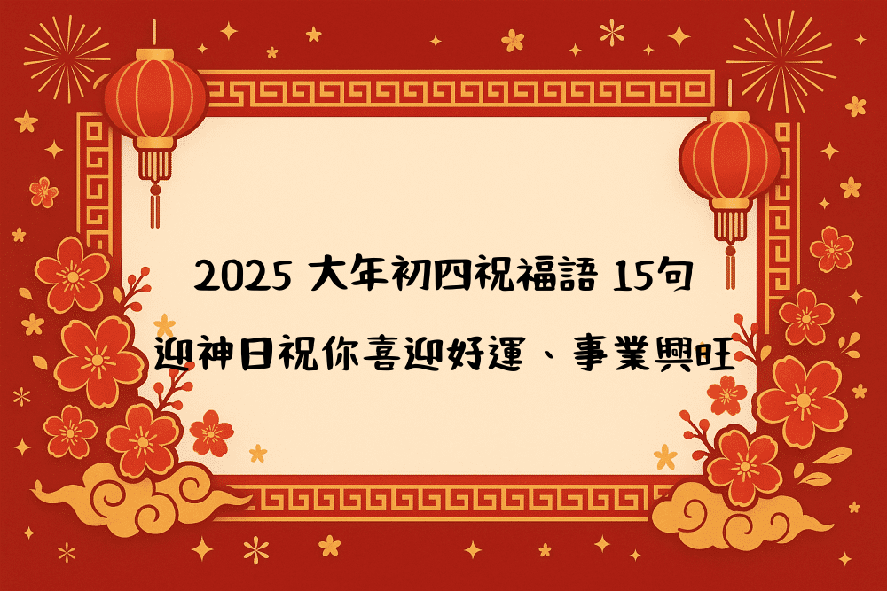 2026 大年初四祝福語 15句｜迎神日祝你喜迎好運、事業興旺