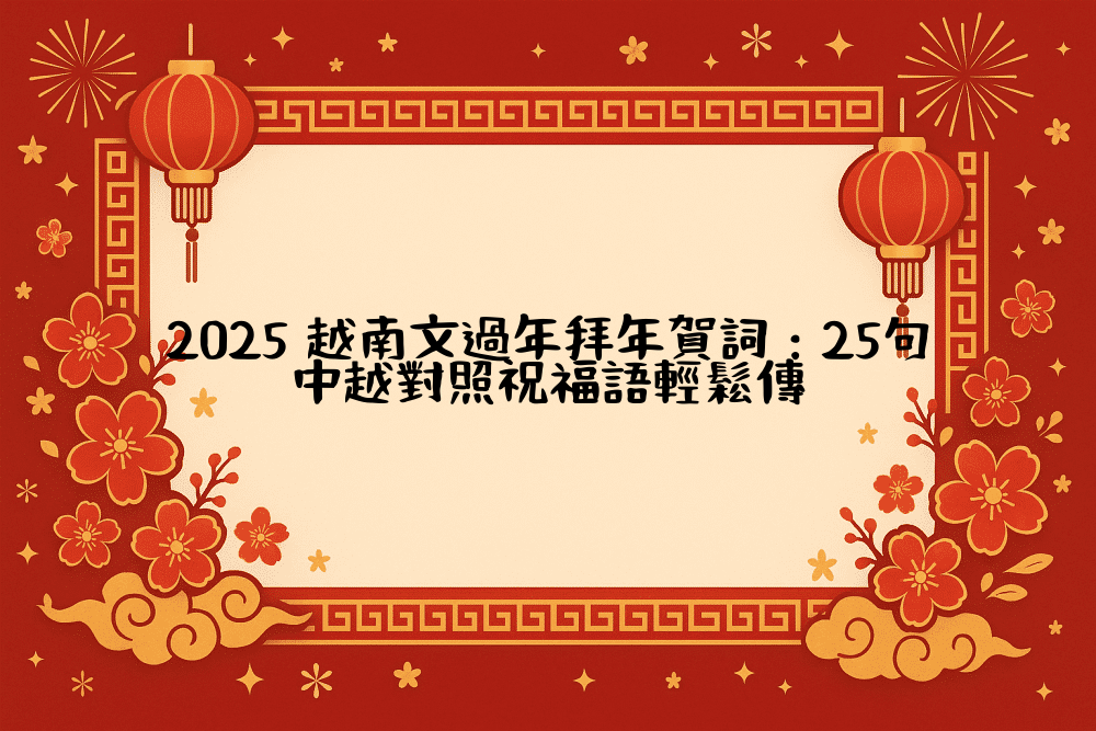 2026 越南文過年拜年賀詞：25句中越對照祝福語輕鬆傳