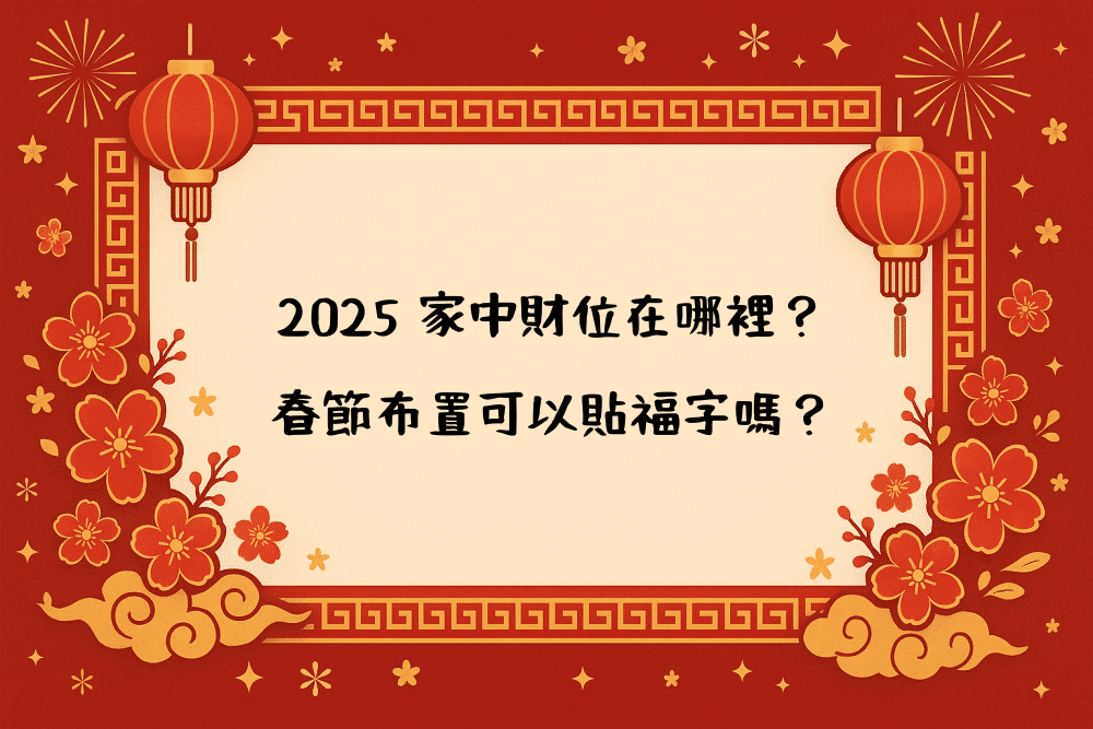 2026 家中財位在哪裡？春節布置可以貼福字嗎？