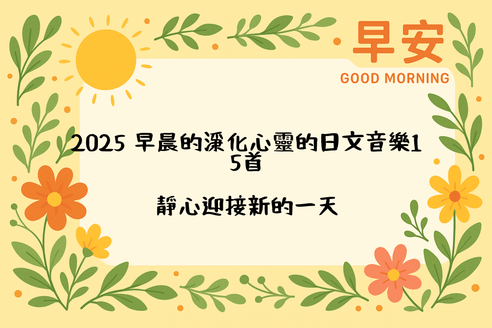 2026 早晨的淨化心靈的日文音樂15首，靜心迎接新的一天