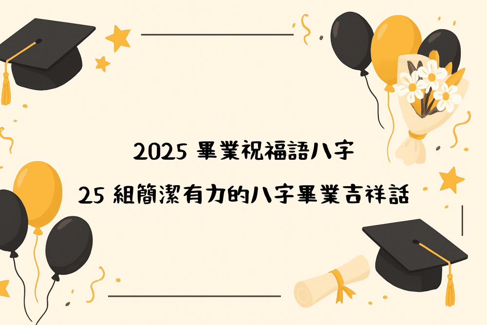 2026 畢業祝福語八字｜25 組簡潔有力的八字畢業吉祥話
