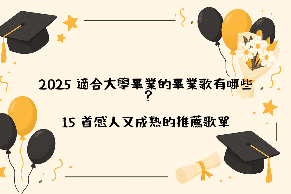 2026 適合大學畢業的畢業歌有哪些？15 首感人又成熟的推薦歌單