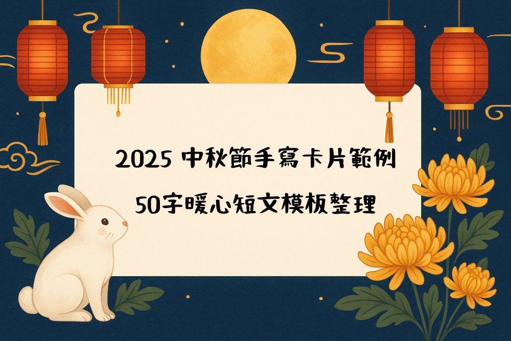 2026 中秋節手寫卡片範例｜50字暖心短文模板整理