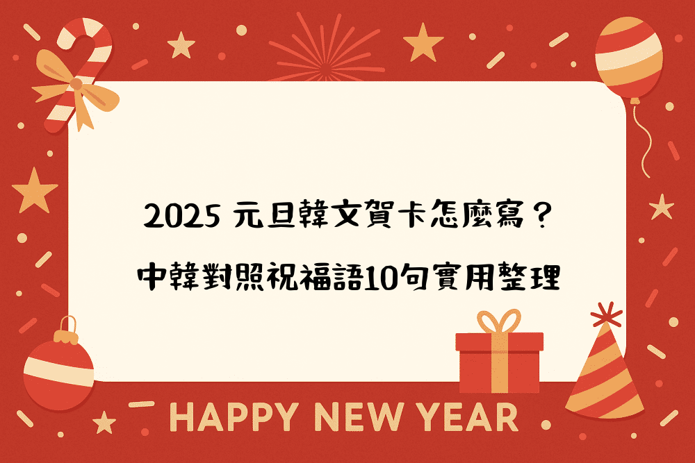 2026 元旦韓文賀卡怎麼寫？中韓對照祝福語10句實用整理