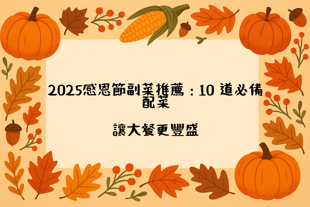 2026感恩節副菜推薦：10 道必備配菜，讓大餐更豐盛