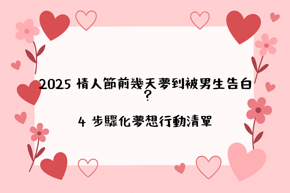 2026 情人節前幾天夢到被男生告白？4 步驟化夢想行動清單