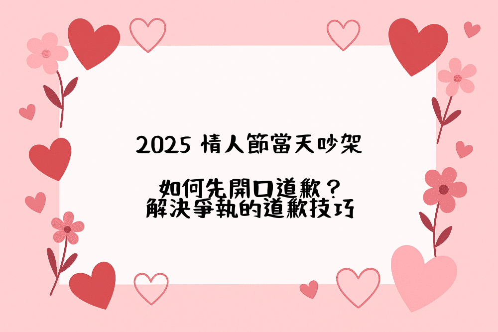 2026 情人節當天吵架，如何先開口道歉？解決爭執的道歉技巧