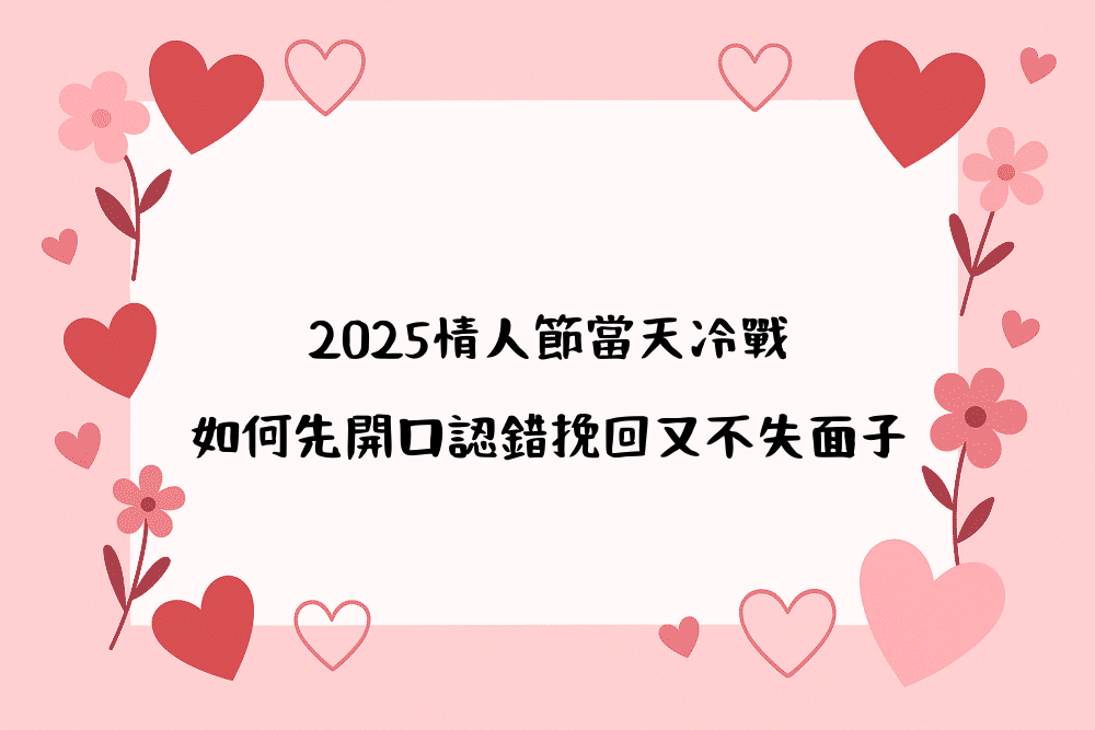 2026情人節當天冷戰，如何先開口認錯挽回又不失面子
